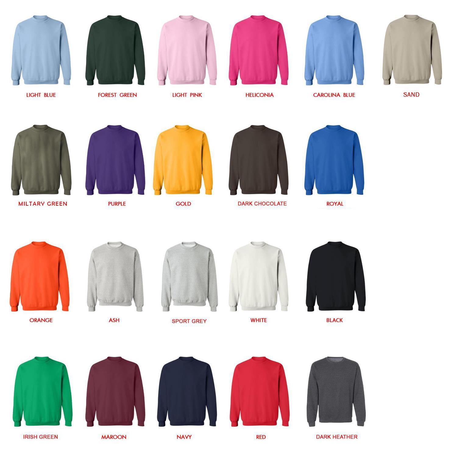 sweatshirt color chart - A Day To Remember Shop